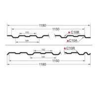 Профнастил С-10(Тип), 0.45 мм, Драп, RAL ** 1.18 * м2