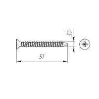 Саморезы пот/г по металлу (мелкая резьба) 3,5x51 оксид (уп 100шт) пакет