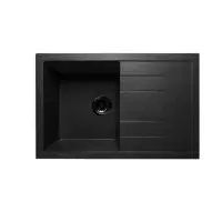 Мойка композитная GRANFEST Quadro 775х500 Черный секцией для разморозки и крылом