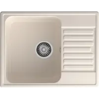 Мойка кварцевая ЭкоМ 6248 1-чаша+крыло 620*480мм цвет белый арт.6248 белый