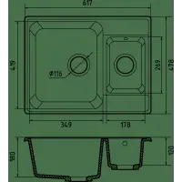 Мойка композитная GRANFEST Quarz 09 620х480 белый 1,5-чаши