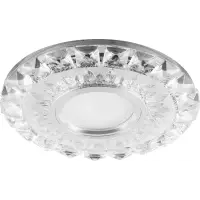 Светильник точечный Feron CD922 со светодиодной подсветкой 15LED*2835 SMD 4000K, MR16 12V 50W G5.3, прозрачный, хром