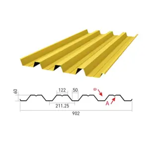 Профнастил Н-60(Тип), 0.55 мм, оцинкованный Stynergy, 0.902 * м2