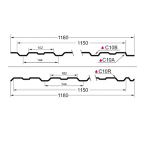 Профнастил С-10(Тип), 0.45 мм, Драп, RAL ** 1.18 * м2