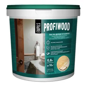 Лак по дереву и камню глянцевый EMPILS PROFIWOOD 0,9кг