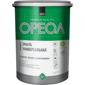 Эмаль ОРЕОЛ акриловая глянцевая белая 2,5 кг
