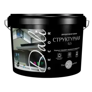 Краска декоративная Dali-Decor "Структурная 0,5" белая, 15кг