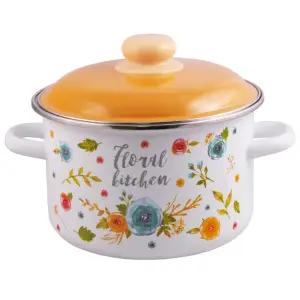 Кастрюля Appetite Floral kitchen 6RD201M эмаль 4л