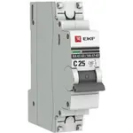 Выключатель автоматический 1п BA47-63 25A 4.5kA х-ка С PROxima ЕКF mcb4763-1-25C-pro