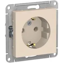 Механизм розетки одноместный СП AtlasDesign 16А IP20 с заземл. беж. Systeme Electric ATN000243