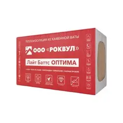Утеплитель Роквул ЛАЙТ БАТТС Оптима 100мм в упаковке 5 плит 1000*600 0,3 м3 - 3,0 кв.м, плотность 32 кг/м3 (20уп.на поддоне)